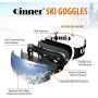 Qinner OTG Ski Goggles-Anti Fog UV Protection Snowboard Goggles with Free Ski Mask-Helmet Compatible Dual Lens Snow Goggles for Men Women Youth