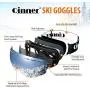 Qinner OTG Ski Goggles-Anti Fog UV Protection Snowboard Goggles with Free Ski Mask-Helmet Compatible Dual Lens Snow Goggles for Men Women Youth