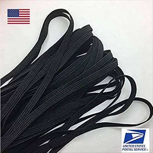 Black 1/4 Inch Width Braided Elastic Band Elastic String Cord Heavy Stretch High Elasticity Knit Elastic Band for Sewing Craft DIY - 10 Yards Black 1/4 Inch Width Braided Elastic Band Elastic String Cord Heavy Stretch High Elasticity Knit Elastic Band for Sewing Craft DIY - 10 Yards