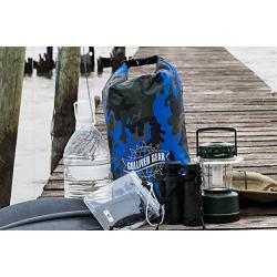 HOT Waterproof Dry Bag Backpack for Kayaking/ Rafting/ Hiking/ Camping/ Fishing/ Hunting/ Snowboarding/ Snowmobiling in Blue Camouflage + BONUS X-Large Universal Waterproof Smartphone Pouch. Cool!