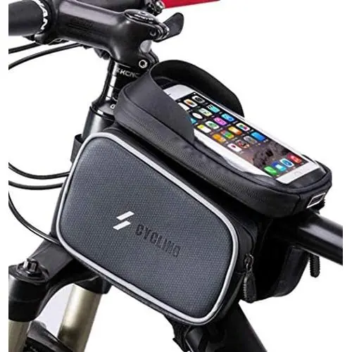 AILITRADE Bike Bag Waterproof Top Tube Phone Bag Front Frame Mountain Bicycle Touch Screen Cell Phone Holder Pouch Compatible with iPhone X, 8 Plus 7 AILITRADE Bike Bag Waterproof Top Tube Phone Bag Front Frame Mountain Bicycle Touch Screen Cell Phone Holder Pouch Compatible with iPhone X, 8 Plus 7