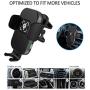 Wireless Car Charger, 10W Auto-Clamping Car Mount, Fast Charging Windshield Dashboard Air Vent Phone Holder, Touch Sensing, Compatible with iPhone 11 Pro Max Xs Xr X 8 and Other Android Smartphones