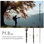 K&F Concept TM2515M1 67 inch Compact Lightweight Aluminum Travel Tripod 10kg/22lbs Load Capacity,with Monopod 360° Panorama Ball Head Compatible with DSLR Camera