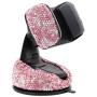 Radish Stars Adjustable Strong Sticky Dashboard Car Phone Mount Crystal Rhinestone Phone Holder, Pink Rhinestone
