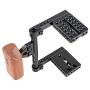 CAMVATE DSLR Video Camera Cage Stabilizer Rig with Wooden Handle for Canon Nikon Sony