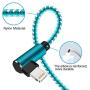 Right Angle iPhone Charger 10ft 3 Pack 90 Degree Lightning Cable Compatible with iPhone Xs MAX/XR/X/8 8 Plus/7 7 Plus/6 6 Plus/iPad (Light Blue,10ft)