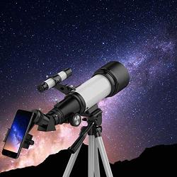 Telescope for Kids Beginners, 70mm Aperture 400mm AZ Mount, Fully Multi-Coated Optics, Telescopes for Adults, Astronomy Refractor Telescope Portable Travel Scope with Tripod, Phone Adapter, Backpack