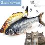 LECHONG 2 Pack Electric Moving Fish Cat Toys for Indoor Cats, Realistic Interactive Cat Toys Wagging Fish Cat Toy Catnip Kicker Toys Funny Kitten Toy for Biting Chewing and Kicking