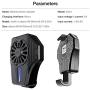 Anonyme Mobile Phone Radiator Portable Gaming Cooler Wireless Phone Handle Mini Controller with Cooling Fan for PUBG Mobile Black
