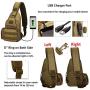 Tactical Military Chest Sling Bag Water Resistant MOLLE Shoulder Backpack Mens One Strap Daypack with Water Bottle Holder