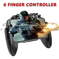 Newseego Mobile Game Controller, [Upgrade] 6 Finger Operation Phone Controller Gamepad with L1R1 Trigger for Shooter Sensitive and Aim Trigger Controller Joysticks for Android & iOS for Knives Out