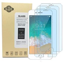 Screen Protector iPhone 8 7 6S 6, Anti Blue Light Screen Protector [ Eye Protect ] [ Touch Screen Accuracy ] [Bubble Free] Tempered Glass for iPhone 8/7 /6s/ 6 [3 Pcs]