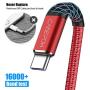 Cabepow 3Pack 6Ft USB Type C Cable, 3A Fast Charge Cord Compatible with Samsung Galaxy S10 / S9 / S8 / Note 8,LG V20 / V30 / V40, Premium Nylon Braided USB-C to USB-A Fast Charging C Cables (Red)