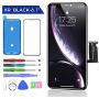 Replacement for iPhone XR Screen Replacement (6.1") Face ID Display LCD Digitizer Assembly Set with Waterproof Frame Adhesive Sticker + Tempered Glass Screen Protector Repair Tools Kit