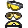 LJDJ Ski Goggles, Pack of 4 - Snowboard Adjustable UV 400 Protective Motorcycle Goggles Outdoor Sports Tactical Glasses Dust-Proof Combat Military Sunglasses for Kids, Boys, Girls, Youth, Men, Women