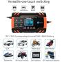 Enhanced Edition Car Battery Charger 12V/8A 24V/4A Compatible Automotive Smart Portable Battery Charger Maintainer/Pulse Repair Charger Pack for Car, Motorcycle, Lawn Mower and More