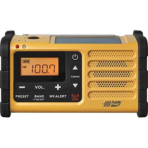 Sangean MMR-88 AM/FM/Weather+Alert Emergency Radio. Solar/Hand Crank/USB/Flashlight, Siren, Smartphone Charger