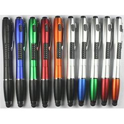 Stylus Pen [10 Pcs], 3-in-1 Universal Multi-Function Touch Screen Pen (Stylus + Ballpoint Pen + LED Flashlight) for Smartphones Tablets iPad iPhone Samsung etc