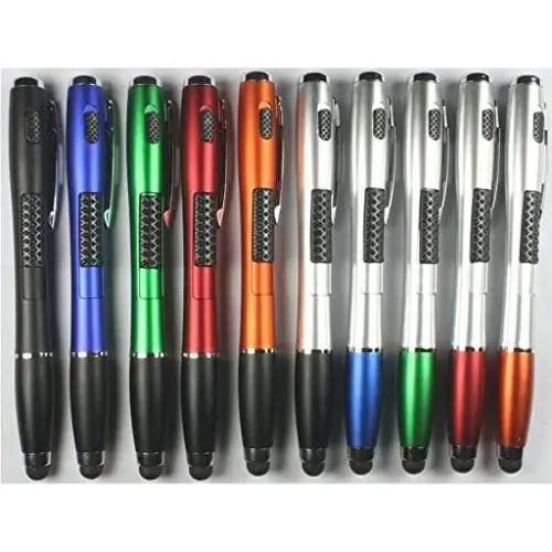 Stylus Pen [10 Pcs], 3-in-1 Universal Multi-Function Touch Screen Pen (Stylus + Ballpoint Pen + LED Flashlight) for Smartphones Tablets iPad iPhone Samsung etc