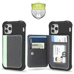 Cell Phone Wallet for Back of Phone, Stick On Wallet Credit Card ID Holder with RFID Protection Compatible with iPhone, Galaxy & Most Smartphones and Cases