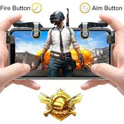 Mobile Game Controller【Upgraded Version】- PUBG/Knives Out Mobile Controller,Hill & Wood Sensitive Shoot and Aim Triggers for L1R1 Mobile Game Trigger Joystick for Android/iOS.