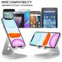 OMOTON [2 Pack] Cell Phone Stand Phone Holder for Desk, Desktop Cell Phone Stand Compatible for All iPhone and Android Smartphone (Silver)