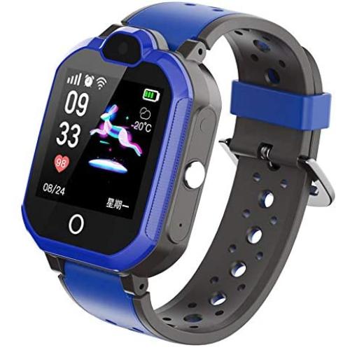 TBidder Kids Smart Phone Watch Support 4G with Bluetooth GPS Video Call HD Touch Screen Waterproof for Girls Boys Android iOS (Blue)