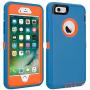 iPhone 6/6S Case Shockproof High Impact Tough Rubber Rugged Hybrid Case Silicone Triple Protective Anti-Shock Shatter-Resistant Mobile Phone Case for iPhone 6/6S 4.7"(Blue-Orange)