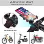 PROMEND Bike Phone Holder, Aluminum Alloy Bicycle & Motorcycle Phone Holder with 360 Rotation, Anti Slip Bike Phone Mount, Universal Handlebar Cradle for iPhone Xs Max, 11, 8 Plus, Galaxy S9, S8