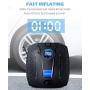 uleete Digital Tire Inflator for Car w/Auto Pump/Shut Off Feature, DC 12V Portable Air Compressor, Auto Tire Pump with LED Light, Air Pump for Car Tires, Bicycles and Other Inflatables