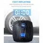 uleete Digital Tire Inflator for Car w/Auto Pump/Shut Off Feature, DC 12V Portable Air Compressor, Auto Tire Pump with LED Light, Air Pump for Car Tires, Bicycles and Other Inflatables