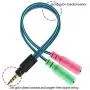 Headset Mic and Audio Splitter Cable,Headphone Stereo Y Jack Splitter Adapter, Male 3.5 mm to 2 Port 3.5 mm Famale for PC,Earphone,Tablet,PS4,Xbox one (Blue) Headset Mic and Audio Splitter Cable,Headphone Stereo Y Jack Splitter Adapter, Male 3.5 mm to 2 Port 3.5 mm Famale for PC,Earphone,Tablet,PS4,Xbox one (Blue)