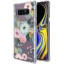 Galaxy Note 8 Case for Girls Women Clear with Pink Flowers Floral Pattern Design Shockproof Protective Cell Phone Cover for Samsung Galaxy Note 8 6.3 Inch Silicone Slim Fit Cute Bumper Skin for Teens