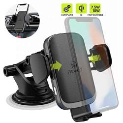 ZeeHoo Wireless Car Charger Mount with USB-C, 10W 7.5W Auto-Clamp Fast Wireless Charger Air Vent Phone Holder Compatible iPhone 11,11 Pro,11 Pro Max,XS Max,XS,XR,X, Galaxy S10 S9 S8,Note 10 Note 9