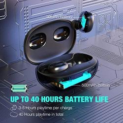 Otium Wireless Earbuds Bluetooth 5.0 Headphones Deep Bass 3D Stero Sound Mini Headsets 40H Total Playtime with Charging Case IPX7 Waterproof Built-in Mic Earphones for Work, Sports, Driving