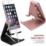 2 Packs Multi-Angle Adjustable Cell Phone Stand, SourceTon Portable Sturdy Plastic Desk Stand Mount Fits All Smart Phones Charging with Anti-Slip Base and Convenient Charging Port, Fits Mini Tablet