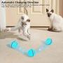 WWVVPET Interactive Cat Toys Ball with LED Light,360 Degree Self Rotating Ball,USB Rechargeable Cat Ball Toy,Stimulate Hunting Instinct Kitten Funny Chaser Roller Pet Toy