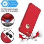 ORETECH iPhone 7 Case,iPhone 8 Case with[2 x Tempered Glass Screen Protectors] 360° Full Body Anti-Scratch Protection Cover Hard PC + Soft Rubber Silicone for iPhone 7/8-4.7- Metallic Red