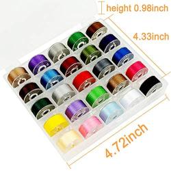 New brothread 25pcs Assorted Colors 70D/2 (60WT) Prewound Bobbin Thread Plastic Size A SA156 for Embroidery and Sewing Machine Polyester Thread Sewing Thread DIY Embroidery Thread Sewing Thread