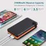 Solar Charger 25000mAh, Hiluckey Outdoor Portable Solar Power Bank with 4 Solar Panels, 18W PD USB C Fast Charge External Battery Pack, 3 USB Ports for Smartphones, Tablets, etc Solar Charger 25000mAh, Hiluckey Outdoor Portable Solar Power Bank with 4 Solar Panels, 18W PD USB C Fast Charge External Battery Pack, 3 USB Ports for Smartphones, Tablets, etc