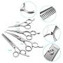 Dog Grooming Scissors, Heavy Duty Stainless Steel Dog Grooming kit With Thinning Shears & Comb & Down-curved shears -Safety Rounded Tip Sharp Durable Shears Best for Trimming