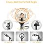 10” LED Selfie Ring Light with Stand and Phone Holder, Torjim Dimmable Circle Light for Photography, Makeup, Vlogging, Live Streaming, Camera Video Recording, Compatible with iPhone Android