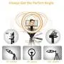 10” LED Selfie Ring Light with Stand and Phone Holder, Torjim Dimmable Circle Light for Photography, Makeup, Vlogging, Live Streaming, Camera Video Recording, Compatible with iPhone Android