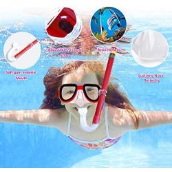 Kids Snorkel Set Junior Snorkeling Gear Kids Silicone Scuba Diving Snorkeling Glasses Set Semi-Dry Snorkel Equipment for Boys and Girls Age from 4-8 Years Old