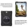 BRAECN Samsung Galaxy Tab S3 9.7 Case (SM-T820) Heavy Duty Shockproof Rugged Armor Three Layer Hard PC+Silicone Hybrid Impact Resistant Defender Full Body Protective Case with a Hand Strap (Black)