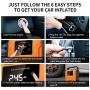 JETHAX Air Compressor Tire Inflator, 12V Portable Air Pump for Car Tires, Tire Pump with LED Light, Long Cable and Auto Shut Off Compatible with Car, Bicycle, Motorcycle, Balls, Inflatable Pool…