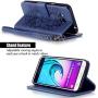 Galaxy J3 Wallet Case, Phone case for Samsung j3, JanCalm [Multi Card/Cash Slots] Flip Cover Wallet PU Leather with Stand + Wrist Strap Case for Samsung Galaxy J3 (2016) + Crystal Pen (Blue)