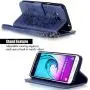 Galaxy J3 Wallet Case, Phone case for Samsung j3, JanCalm [Multi Card/Cash Slots] Flip Cover Wallet PU Leather with Stand + Wrist Strap Case for Samsung Galaxy J3 (2016) + Crystal Pen (Blue)
