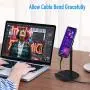 Cell Phone Stand for Desk Yoobao Adjustable Tablet Stand Phone Holder for FaceTime Zoom Video Compatible iPhone 11 Pro Xs Max Xr X 8 7 6, iPad Pro, All Smartphones, Tablets(4 to 11 inch) & More-Black