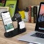 OLEBR Charging Stand Compatible with iWatch 5 and 4 Watch Charging Stand for AirPods, iWatch Series 5/4/3/2/1,iPhone 11/11 Pro/11 Pro Max/Xs/X Max/XR/X/8/8Plus/7/7 Plus /6S /6S Plus/iPad-Black